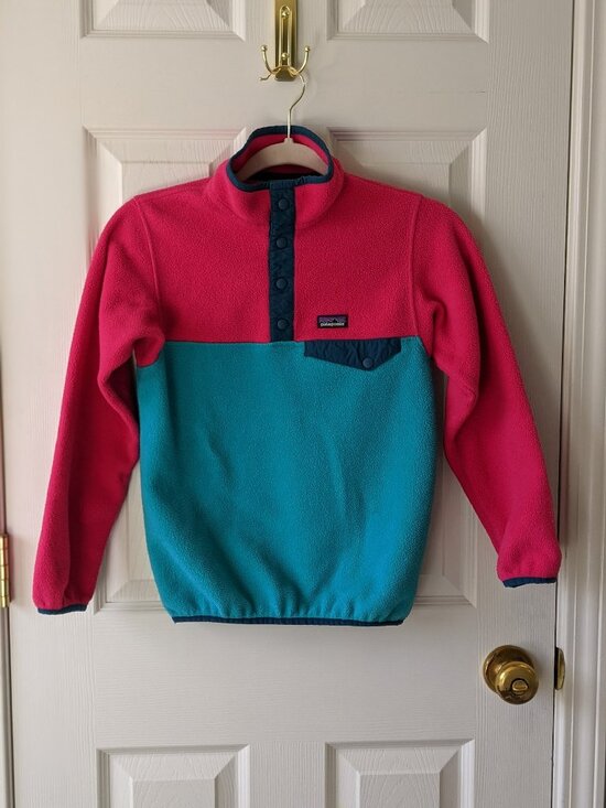 Patagonia Other - Vintage Patagonia Synchilla Snap-T Fleece – Girls M (10) – Pink & Teal